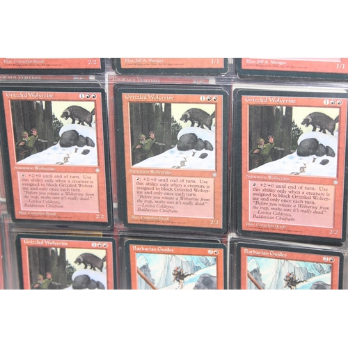 1593 - Single owner collection - A folder of red Magic the Gathering cards in plastic sleeves mostly from t... 