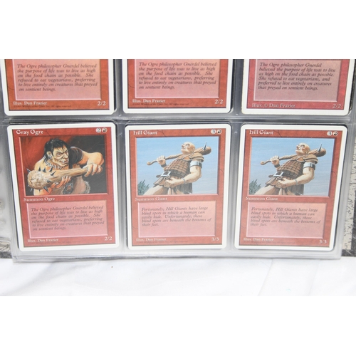 1593 - Single owner collection - A folder of red Magic the Gathering cards in plastic sleeves mostly from t... 