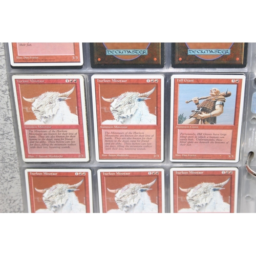 1593 - Single owner collection - A folder of red Magic the Gathering cards in plastic sleeves mostly from t... 