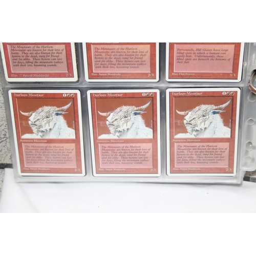 1593 - Single owner collection - A folder of red Magic the Gathering cards in plastic sleeves mostly from t... 