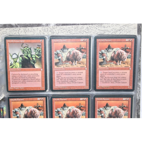 1593 - Single owner collection - A folder of red Magic the Gathering cards in plastic sleeves mostly from t... 