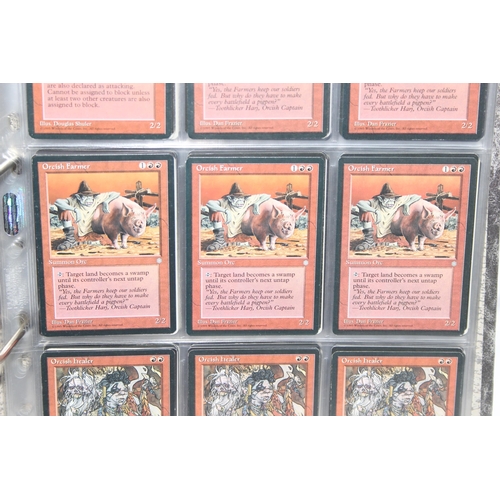 1593 - Single owner collection - A folder of red Magic the Gathering cards in plastic sleeves mostly from t... 