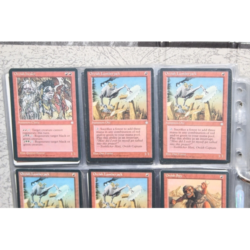 1593 - Single owner collection - A folder of red Magic the Gathering cards in plastic sleeves mostly from t... 