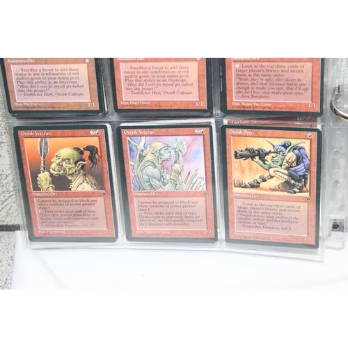 1593 - Single owner collection - A folder of red Magic the Gathering cards in plastic sleeves mostly from t... 