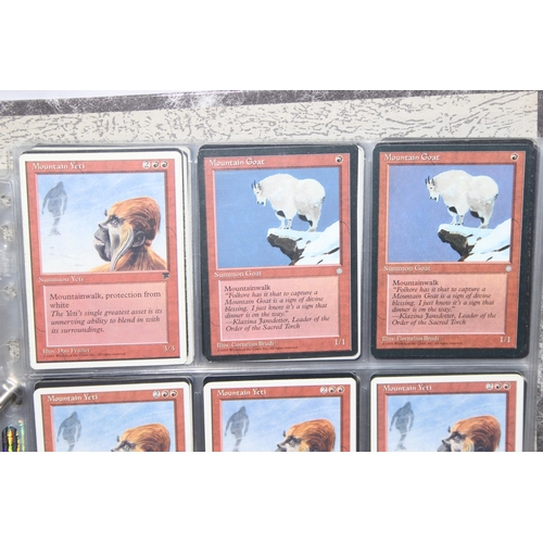 1593 - Single owner collection - A folder of red Magic the Gathering cards in plastic sleeves mostly from t... 