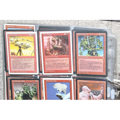 1593 - Single owner collection - A folder of red Magic the Gathering cards in plastic sleeves mostly from t... 