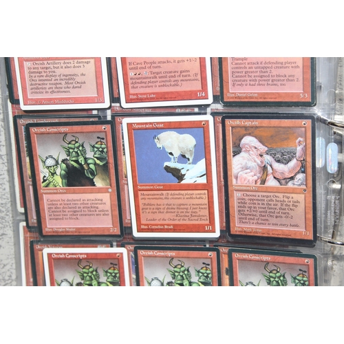 1593 - Single owner collection - A folder of red Magic the Gathering cards in plastic sleeves mostly from t... 