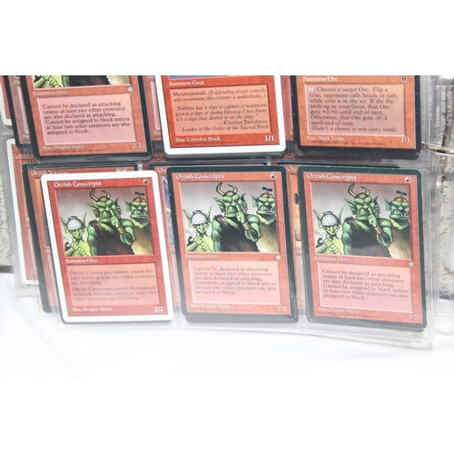 1593 - Single owner collection - A folder of red Magic the Gathering cards in plastic sleeves mostly from t... 