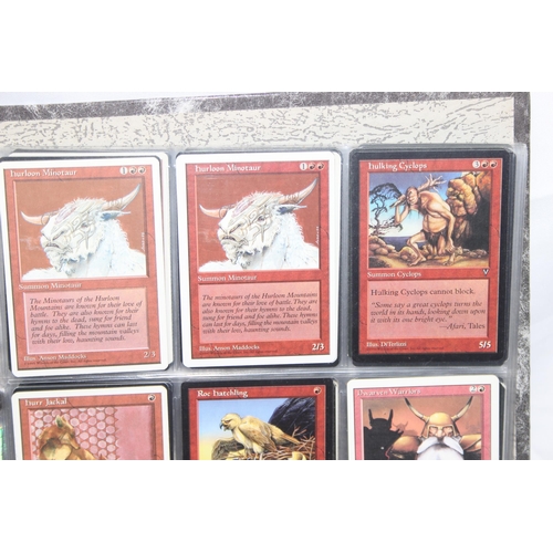 1593 - Single owner collection - A folder of red Magic the Gathering cards in plastic sleeves mostly from t... 