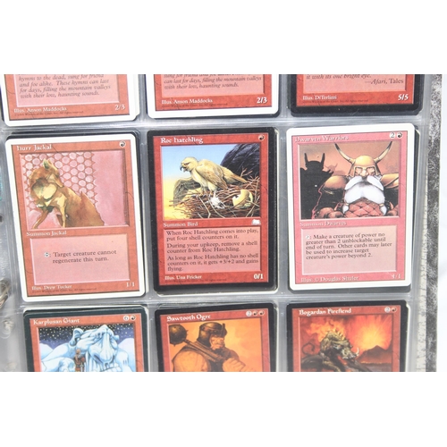 1593 - Single owner collection - A folder of red Magic the Gathering cards in plastic sleeves mostly from t... 