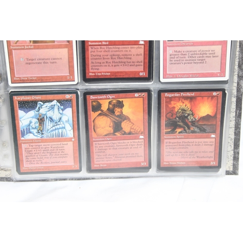 1593 - Single owner collection - A folder of red Magic the Gathering cards in plastic sleeves mostly from t... 