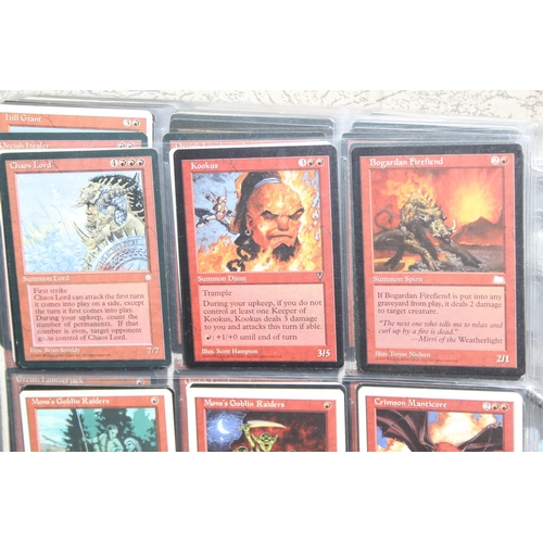 1593 - Single owner collection - A folder of red Magic the Gathering cards in plastic sleeves mostly from t... 