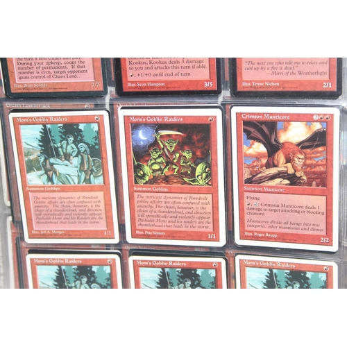 1593 - Single owner collection - A folder of red Magic the Gathering cards in plastic sleeves mostly from t... 