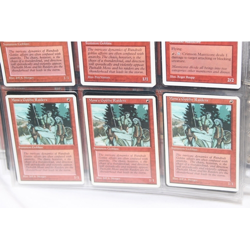 1593 - Single owner collection - A folder of red Magic the Gathering cards in plastic sleeves mostly from t... 