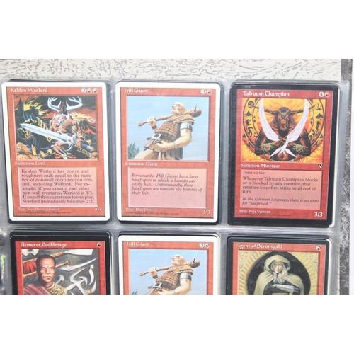 1593 - Single owner collection - A folder of red Magic the Gathering cards in plastic sleeves mostly from t... 