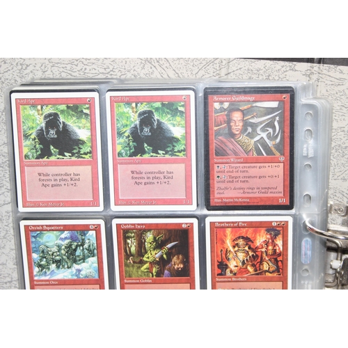 1593 - Single owner collection - A folder of red Magic the Gathering cards in plastic sleeves mostly from t... 