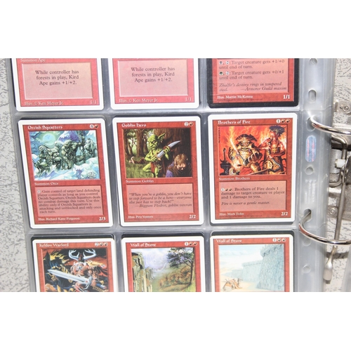 1593 - Single owner collection - A folder of red Magic the Gathering cards in plastic sleeves mostly from t... 