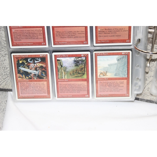 1593 - Single owner collection - A folder of red Magic the Gathering cards in plastic sleeves mostly from t... 