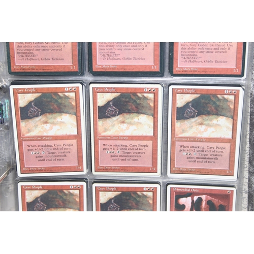 1593 - Single owner collection - A folder of red Magic the Gathering cards in plastic sleeves mostly from t... 