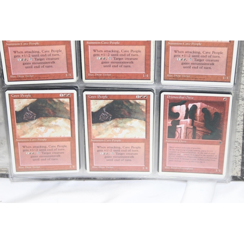 1593 - Single owner collection - A folder of red Magic the Gathering cards in plastic sleeves mostly from t... 