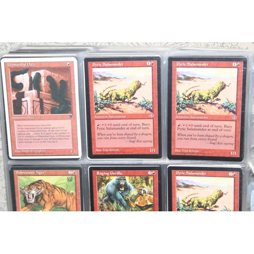 1593 - Single owner collection - A folder of red Magic the Gathering cards in plastic sleeves mostly from t... 