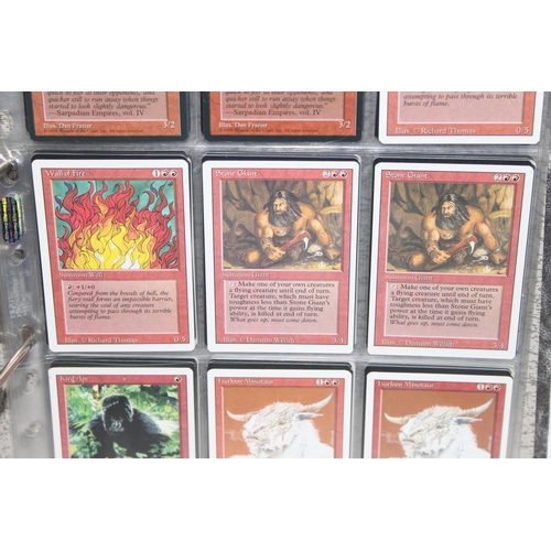 1593 - Single owner collection - A folder of red Magic the Gathering cards in plastic sleeves mostly from t... 