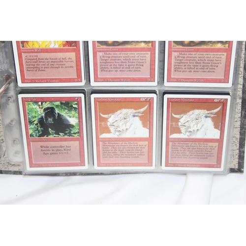 1593 - Single owner collection - A folder of red Magic the Gathering cards in plastic sleeves mostly from t... 