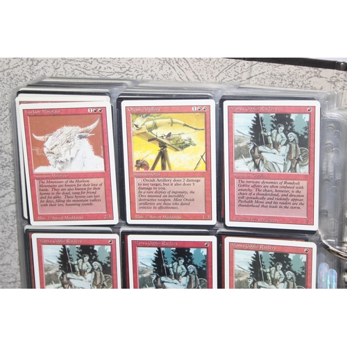 1593 - Single owner collection - A folder of red Magic the Gathering cards in plastic sleeves mostly from t... 