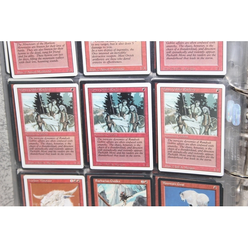 1593 - Single owner collection - A folder of red Magic the Gathering cards in plastic sleeves mostly from t... 