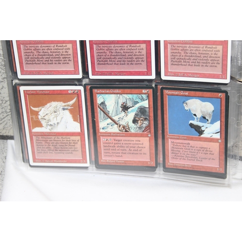 1593 - Single owner collection - A folder of red Magic the Gathering cards in plastic sleeves mostly from t... 