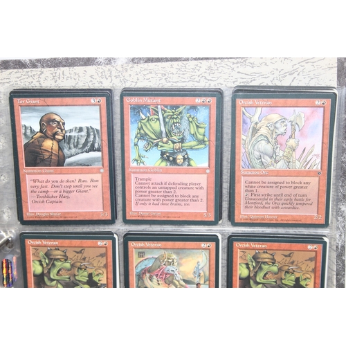 1593 - Single owner collection - A folder of red Magic the Gathering cards in plastic sleeves mostly from t... 