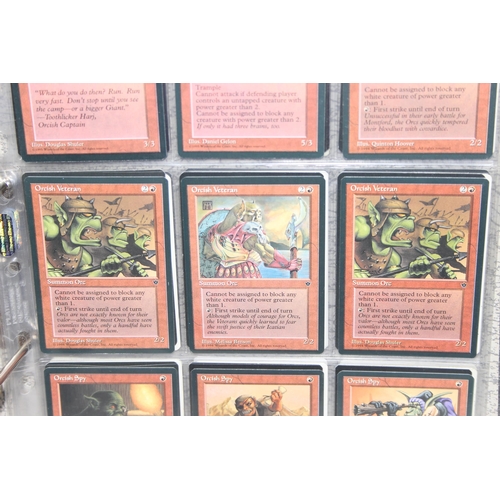 1593 - Single owner collection - A folder of red Magic the Gathering cards in plastic sleeves mostly from t... 