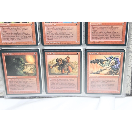 1593 - Single owner collection - A folder of red Magic the Gathering cards in plastic sleeves mostly from t... 