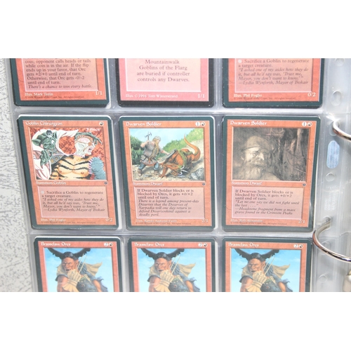 1593 - Single owner collection - A folder of red Magic the Gathering cards in plastic sleeves mostly from t... 