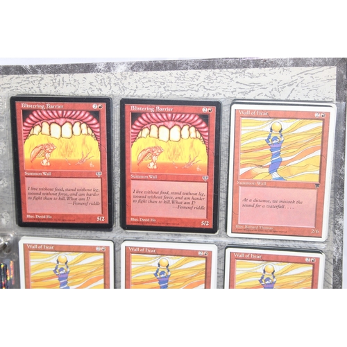 1593 - Single owner collection - A folder of red Magic the Gathering cards in plastic sleeves mostly from t... 