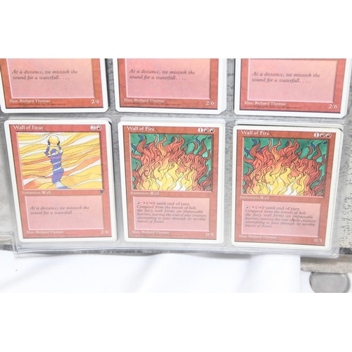 1593 - Single owner collection - A folder of red Magic the Gathering cards in plastic sleeves mostly from t... 