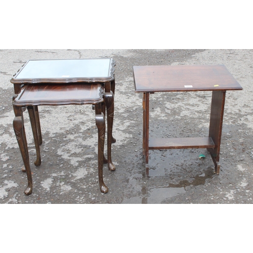 162 - A nest of 2 tables and a further small oak side table (3), largest approx 54cm wide x 42cm deep x 56... 