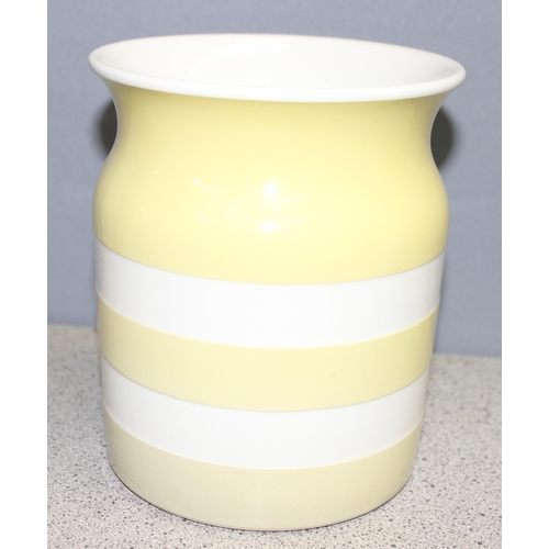 4 rare TG Green yellow Cornishware pieces to inc 2 storage jars, one