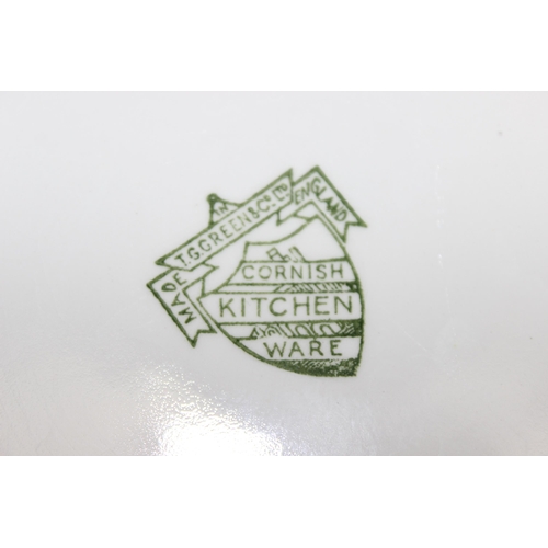 4 rare TG Green yellow Cornishware pieces to inc 2 storage jars, one