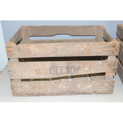 299C - A pair of vintage wooden advertising crates, both marked 1949 and A. v.d. Water of Beesd in the Neth... 