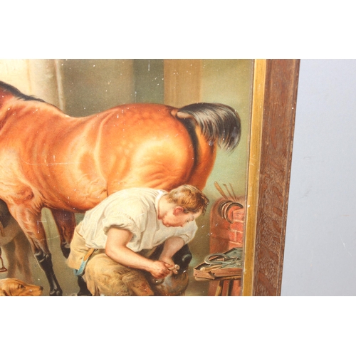 440P - After Sir Edwin Landseer, a vintage Pear's print 'Shoeing a Bay Mare', a farrier shoeing a horse whi... 