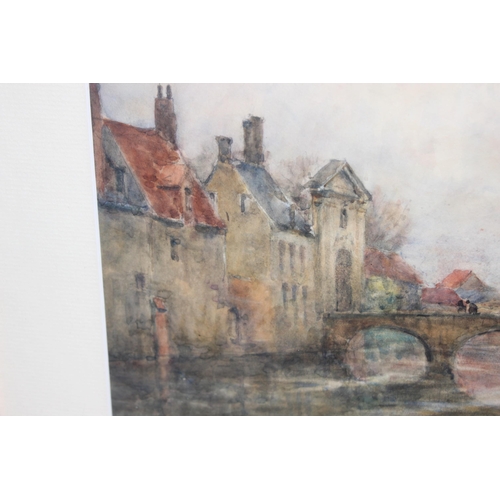 440S - Arthur George Bell R.I. / R.O.I. (British, 1849-1916), cityscape watercolour of Minnewater in Bruges... 