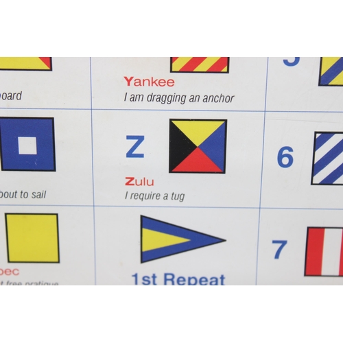 440T - Naval signal flags poster in frame, approx 53cm x 43cm