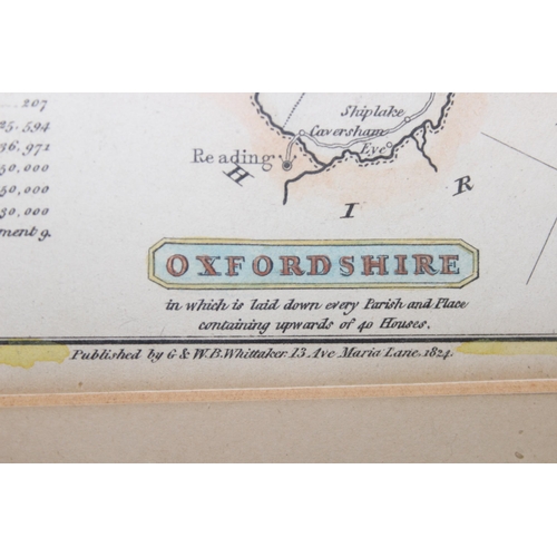 440M - 2 antique maps of Oxfordshire to include the largest by Robert Morden, approx 39cm x 45cm