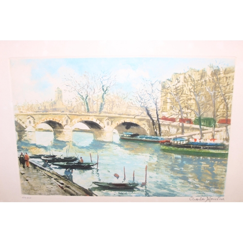 440N - 4 vintage Parisian street scene prints to include 2 by Franz Herbelot, largest approx 39cm x 32cm