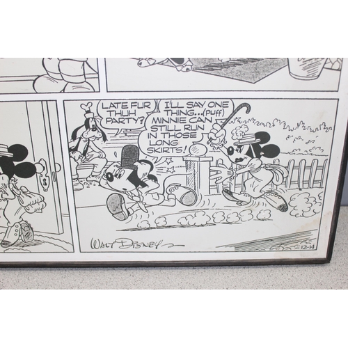 497 - 2 vintage Disney Mickey Mouse related prints, the largest approx 67cm x 97cm