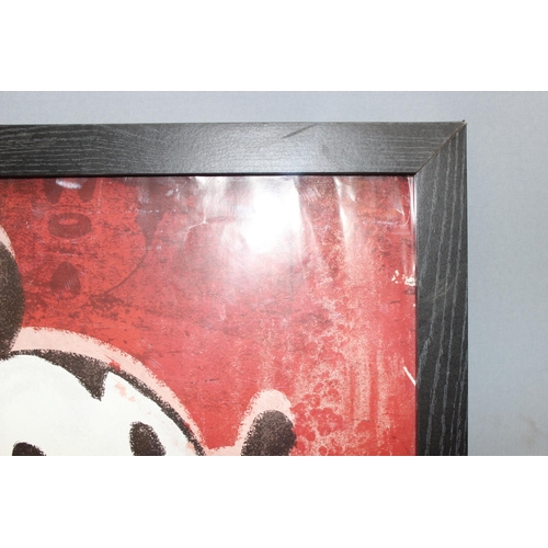 497 - 2 vintage Disney Mickey Mouse related prints, the largest approx 67cm x 97cm