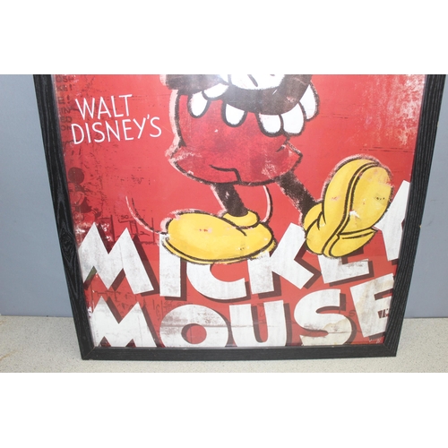 497 - 2 vintage Disney Mickey Mouse related prints, the largest approx 67cm x 97cm