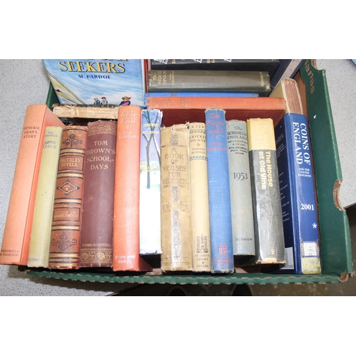 576 - Qty of antique and later hardback books to include 'Tom Brown's School Days' and 'The Boat Seekers'