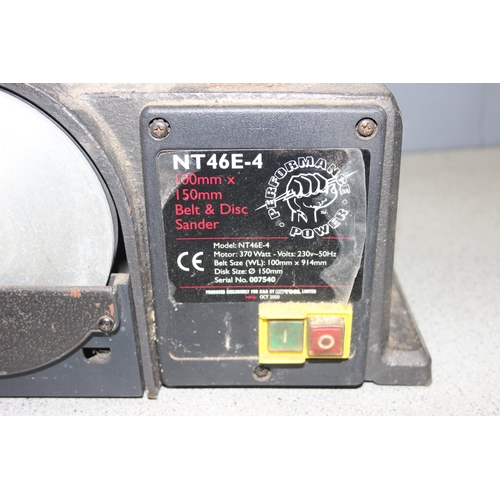 818 - Performance power belt and disk sander model number NT46E/4 with spare belts